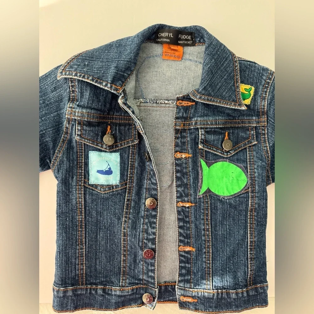 Cheryl Fudge Kids Denim Jacket Embroidered Details Size 6
